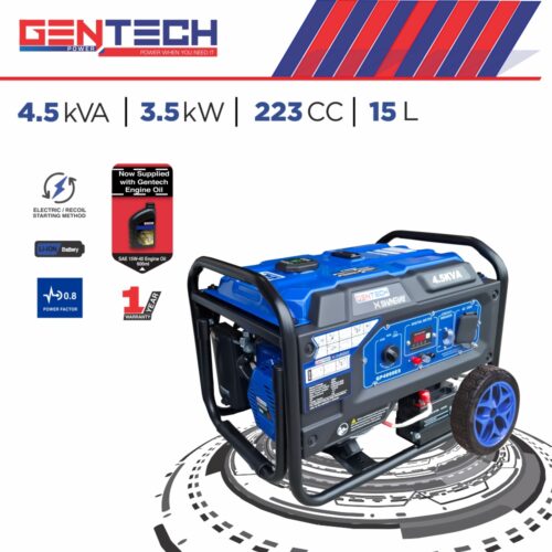GENTECH POWER 4.5 kVA ELECTRIC START PETROL GENERATOR