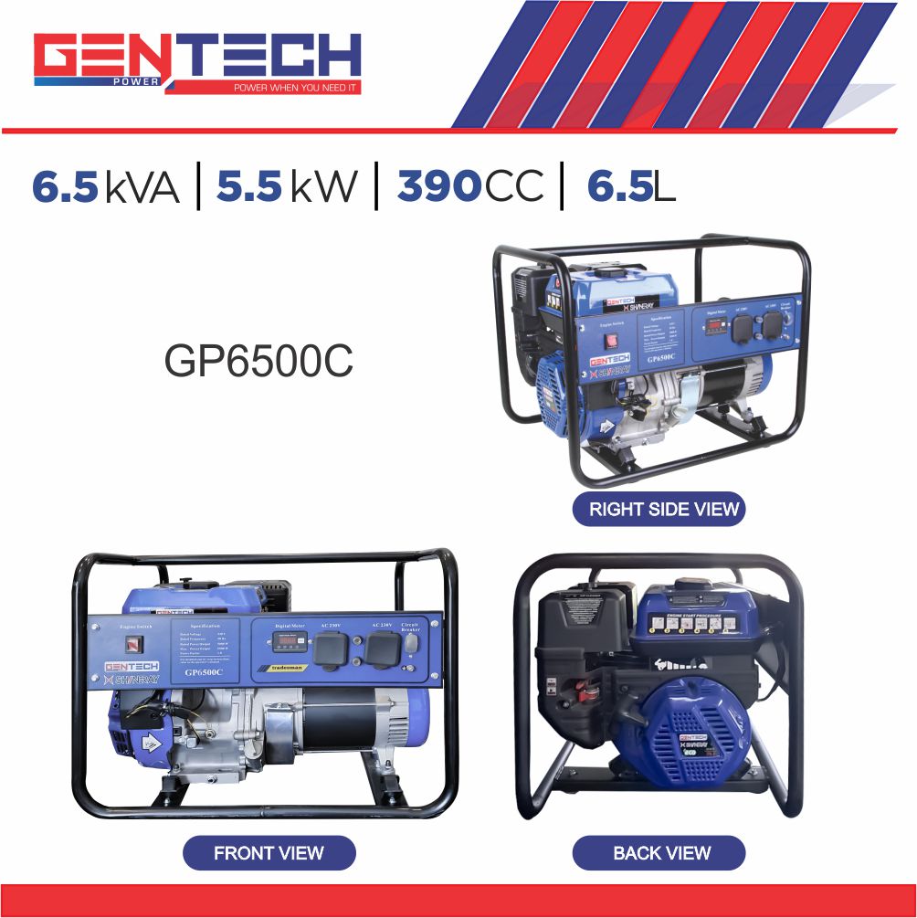 GENTECH POWER 6.5 kVA TRADESMAN SERIES PETROL GENERATOR - Image 2