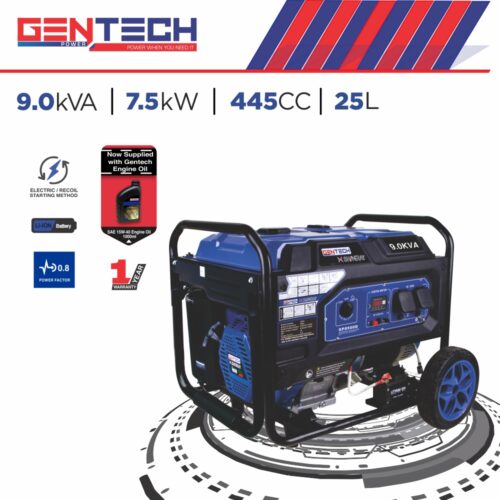 GENTECH POWER 9 kVA ELECTRIC START PETROL GENERATOR