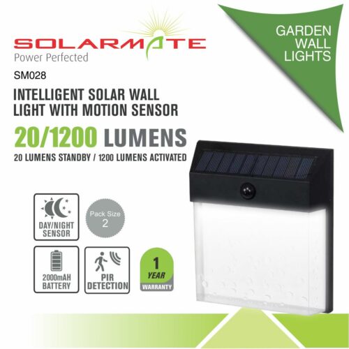 SOLARMATE DEFENDER INTELLIGENT SOLAR WALL LIGHT WITH MOTION SENSOR