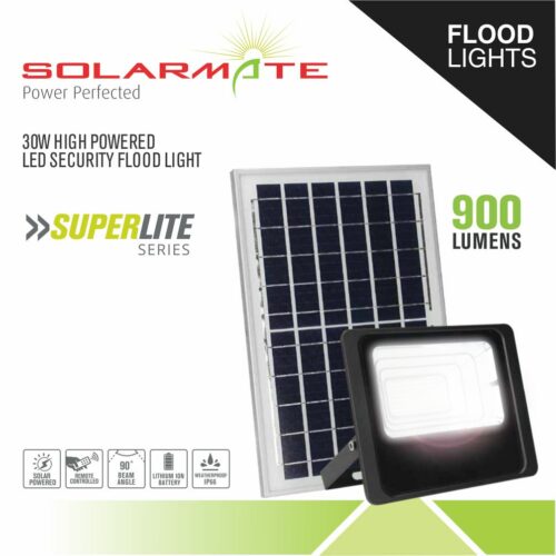 SOLARMATE SECURITY FLOOD LIGHT BLK 30W