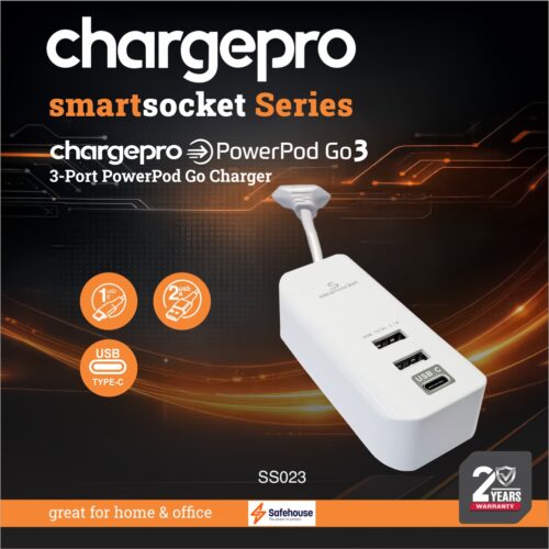 CHARGEPRO SMARTSOCKET SERIES CHARGEPRO POWERPOD GO3 3-PORT POWERPOD GO CHARGER