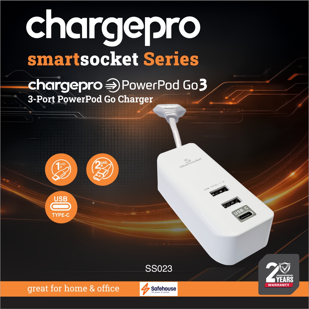CHARGEPRO SMARTSOCKET SERIES CHARGEPRO POWERPOD GO3 3-PORT POWERPOD GO CHARGER
