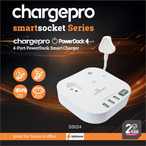 CHARGEPRO SMARTSOCKET CHARGEPRO POWERDOCK 4 +PD 4-PORT POWERDOCK CHARGER