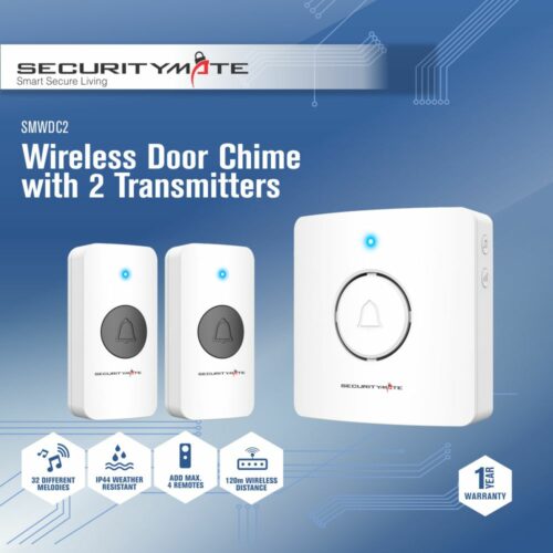 SECURITYMATE WIRELESS DOOR CHIME WITH 2 TRANSMITTERS