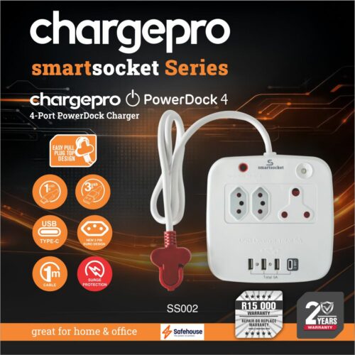 CHARGEPRO SMARTSOCKET SERIES CHARGEPRO POWERDOCK1 4-PORT POWERDOCK CHARGER