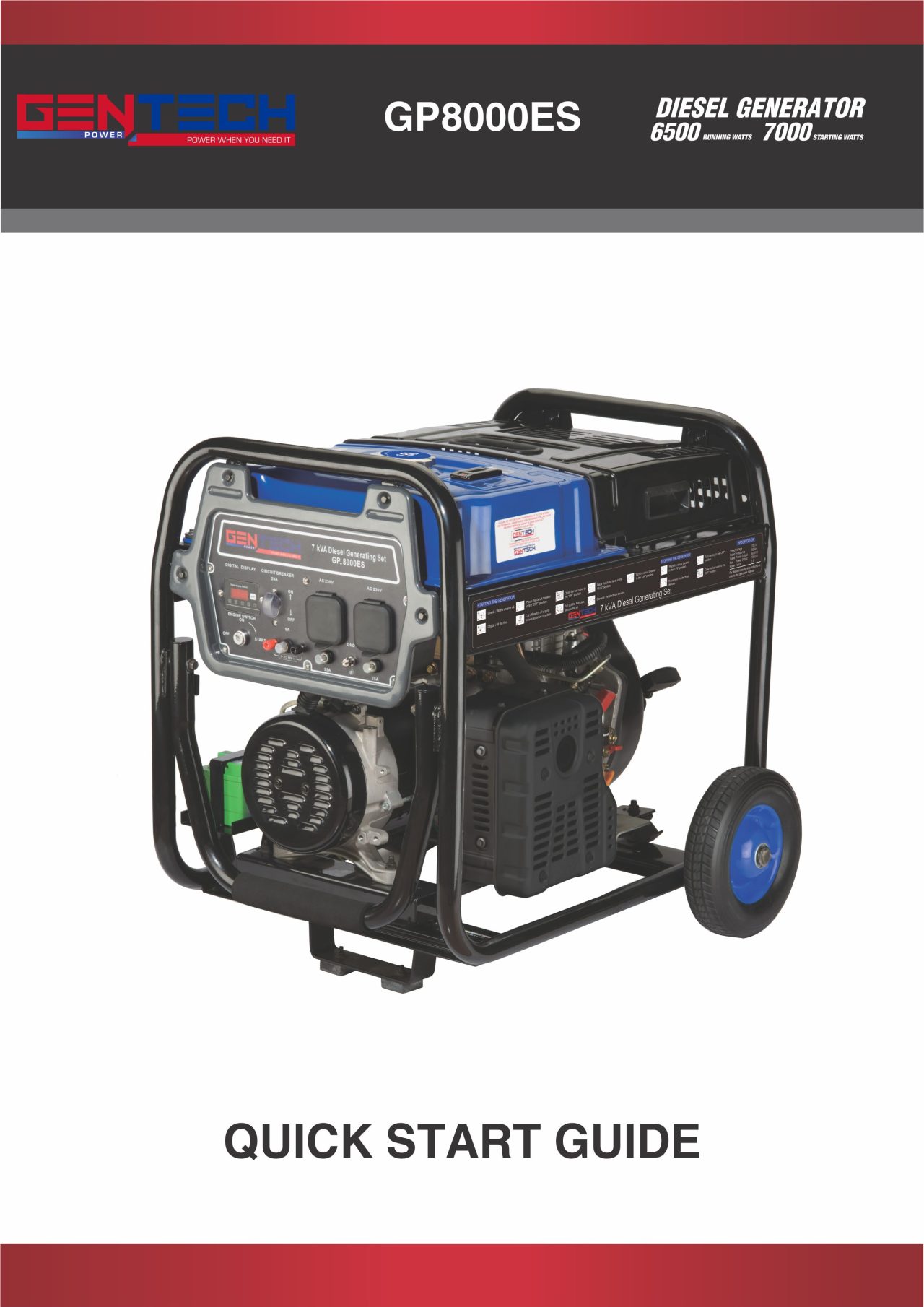 Quick Start Generator Guide GENTECH
