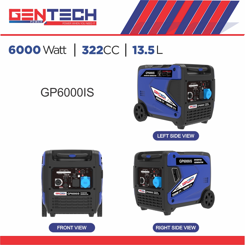 GENTECH POWER 6000 WATT DIGITAL PURE SINE WAVE INVERTER GENERATOR - Image 3