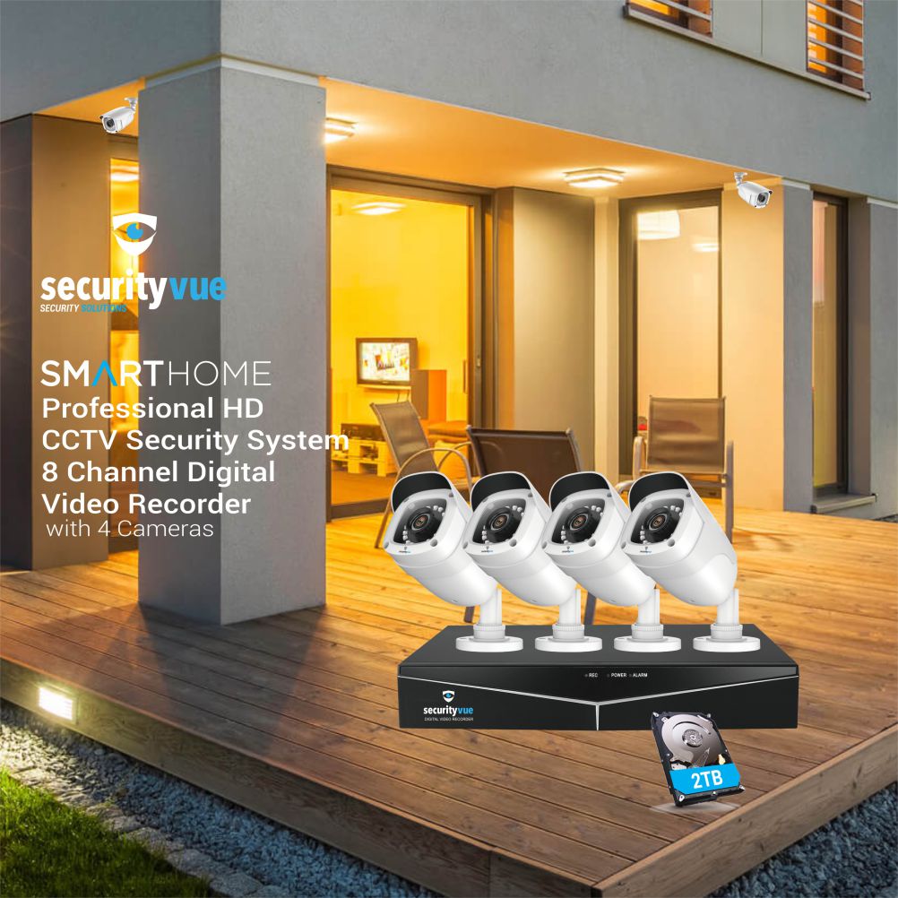 SECURITYVUE SMARTHOME PROFESSIONAL HD CCTV SECURITY SYSTEM 8 CHANNEL DIGITAL VIDEO RECORDER WITH 4 CAMERAS - Image 3