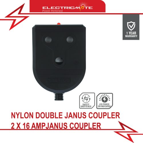 ELECTRICMATE BLACK NYLON DOUBLE JANUS COUPLER