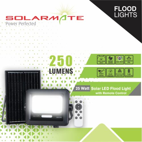 SOLARMATE 25 WATT FLOOD LIGHT WITH REMOTE CONTROL