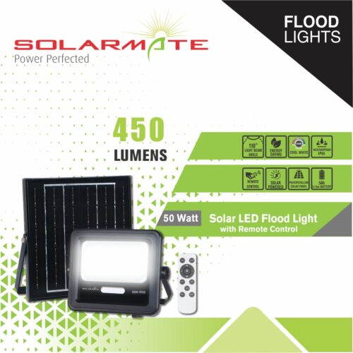 SOLARMATE 50WATT SOLAR LED FLOOD LIGHT WITH REMOTE CONTROL