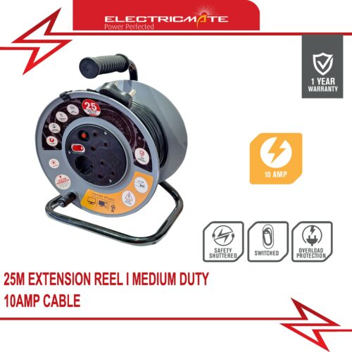 ELECTRICMATE MEDIUM DUTY EXTENSION REEL 10AMP
