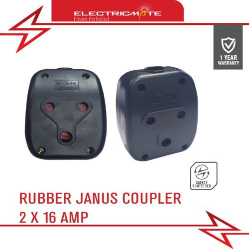 ELECTRICMATE RUBBER JANUS COUPLER 2 X 16 AMP
