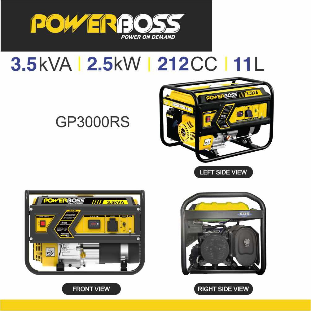 POWERBOSS 3 kVA RECOIL START PETROL GENERATOR - Image 2