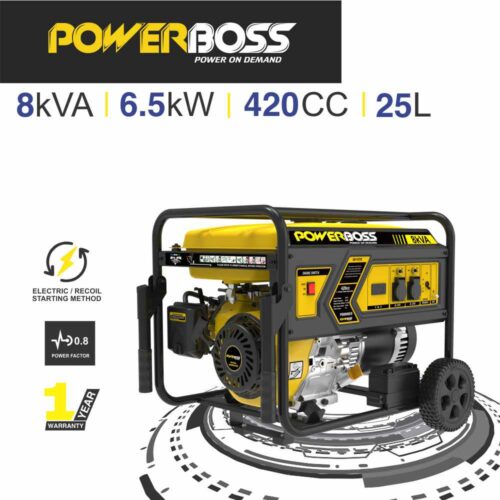 POWERBOSS 8 kVA RECOIL START PETROL GENERATOR