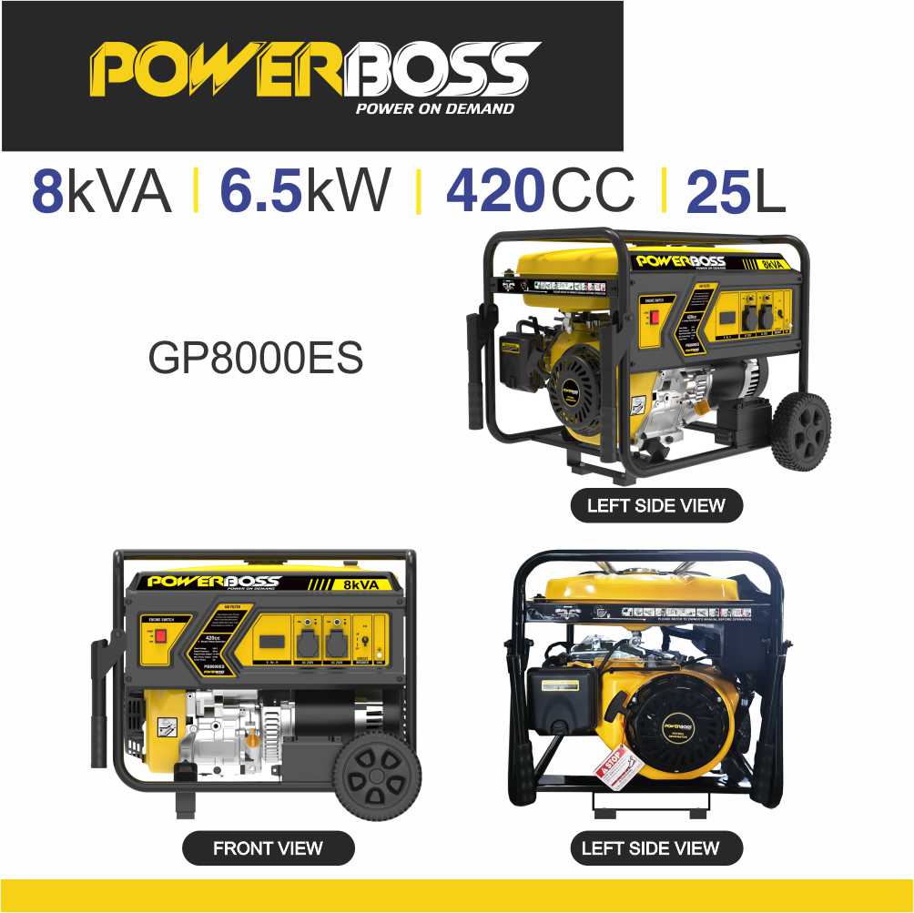 POWERBOSS 8 kVA RECOIL START PETROL GENERATOR - Image 2