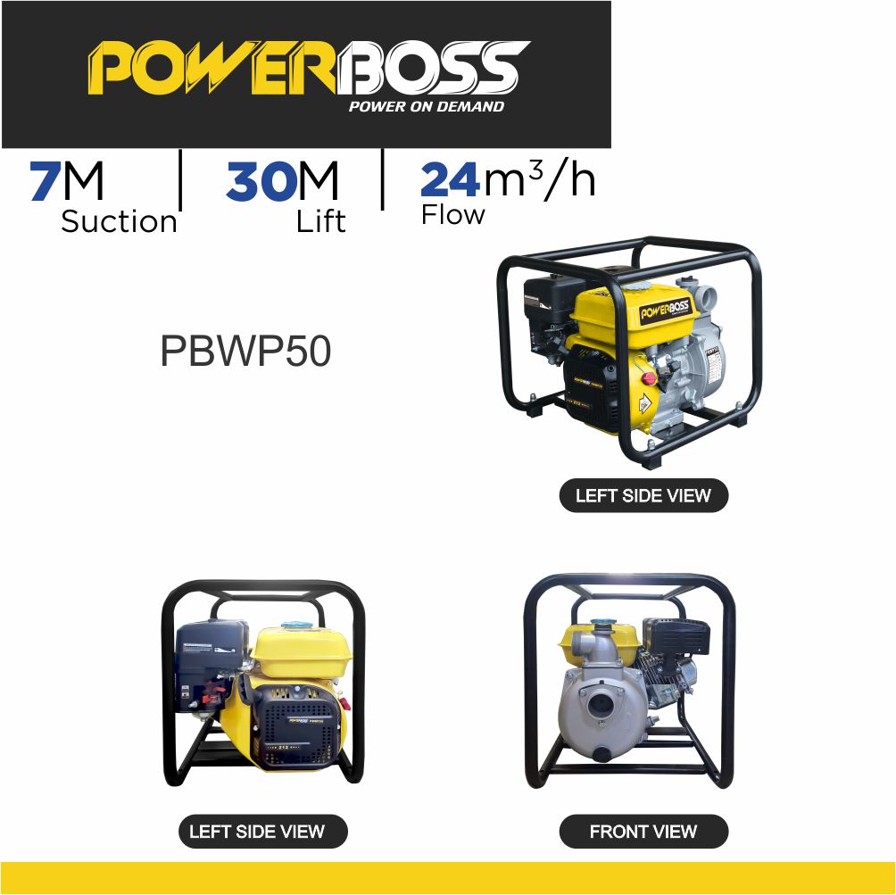 POWERBOSS 2 INCH RECOIL START PETROL 4 STROKE PETROL WATER PUMP - Image 2