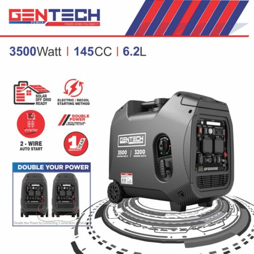 GENTECH POWER 3500 WATT DIGITAL PURE SINE WAVE INVERTER GENERATOR WITH 2 WIRE AUTO START