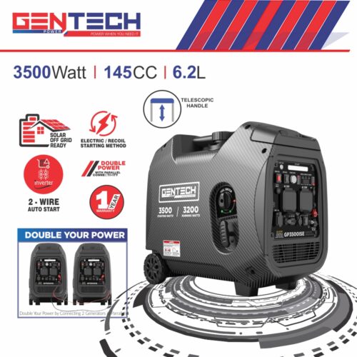 GENTECH POWER 3500 WATT DIGITAL PURE SINE WAVE INVERTER GENERATOR WITH 2 WIRE AUTO START