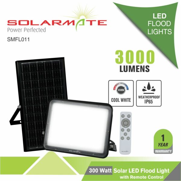 Solarmate 300-Watt Solar LED Flood light wit remote control I 1 Year Warranty