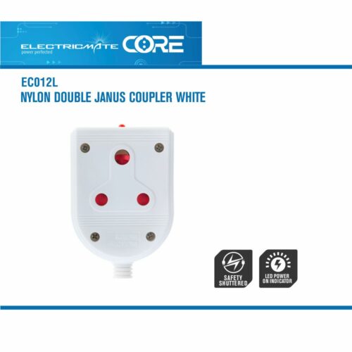 ELECTRICMATE CORE NYLON DOUBLE JANUS COUPLER WHITE