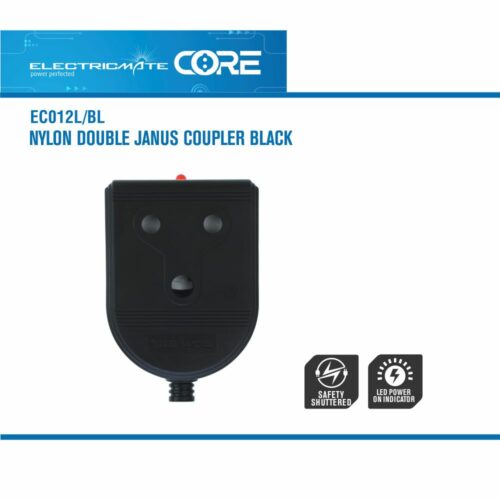 ELECTRICMATE CORE NYLON DOUBLE JANUS COUPLER BLACK