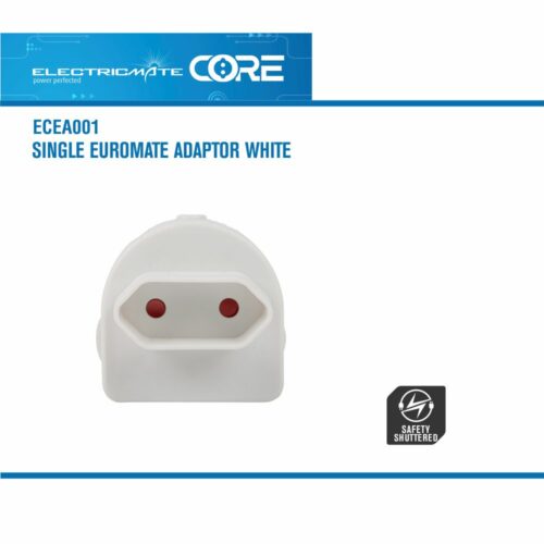 ELECTRICMATE CORE SINGLE EUROMATE ADAPTOR WHITE