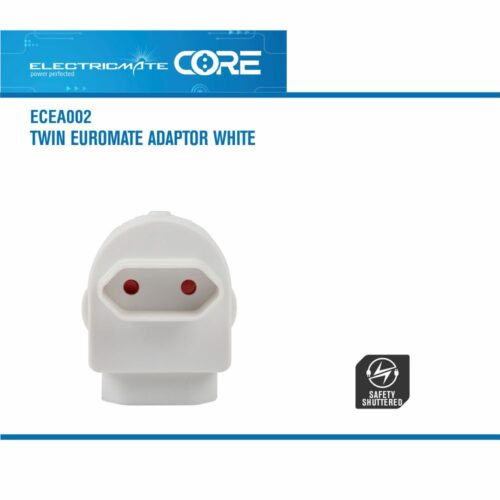 ELECTRICMATE CORE TWIN EUROMATE ADAPTOR WHITE