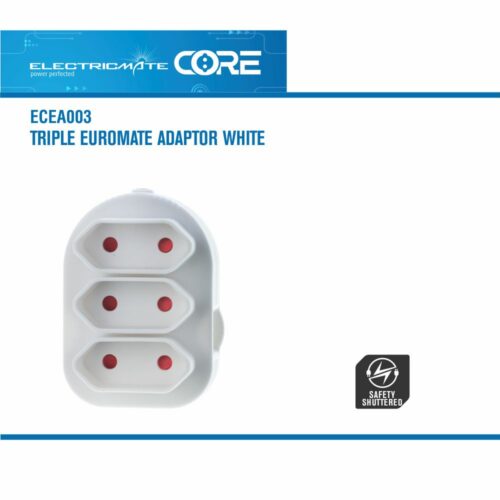 ELECTRICMATE CORE TRIPLE EUROMATE ADAPTOR WHITE