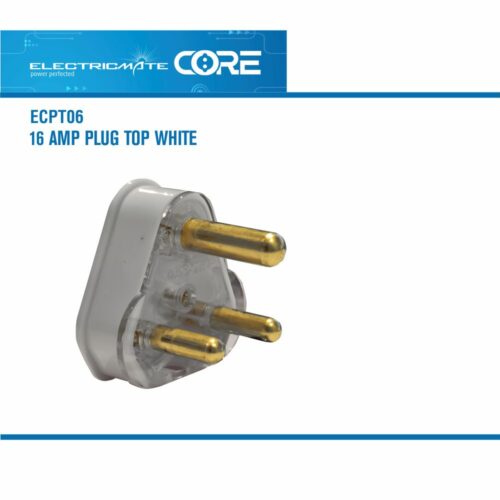 ELECTRICMATE CORE 16 AMP PLUG TOP WHITE