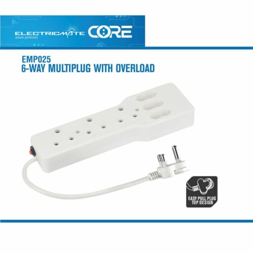 ELECTRICMATE CORE 6-WAY MULTIPLUG WITH OVERLOAD