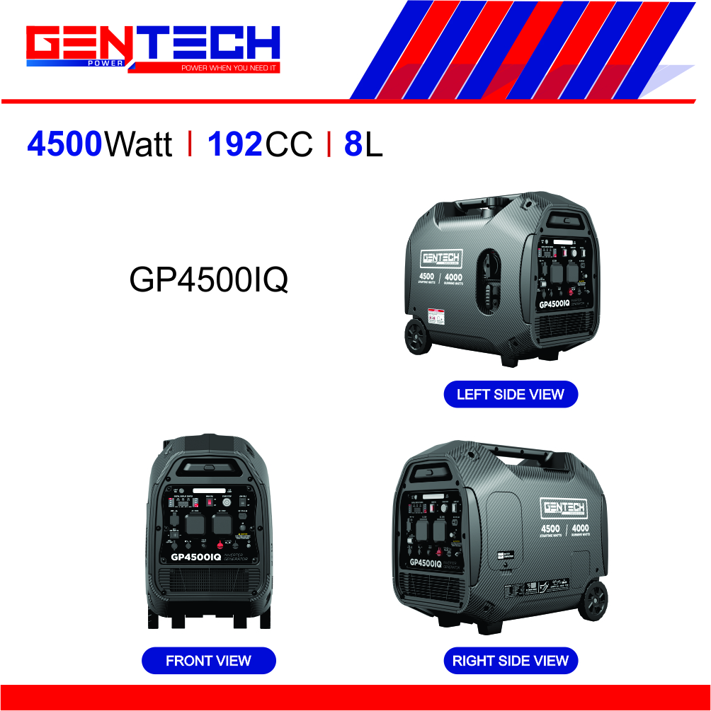GENTECH POWER 4500 WATT DIGITAL PURE SINE WAVE INVERTER GENERATOR WITH 2 WIRE AUTO START - Image 3