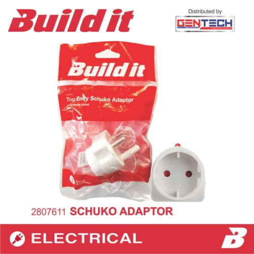 BUILD IT ELECTRICAL SCHUKO ADAPTOR WHITE