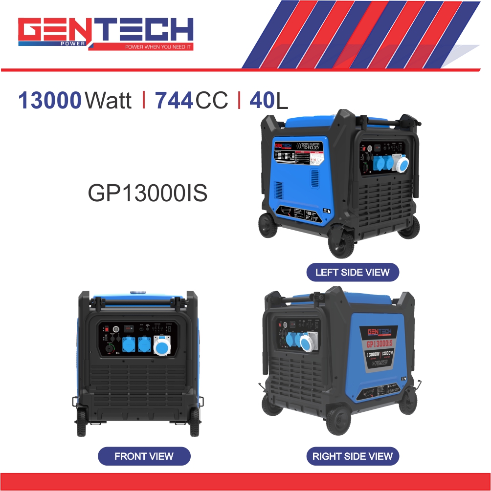 GENTECH POWER 13000 WATT DIGITAL PURE SINE WAVE INVERTER GENERATOR - Image 3
